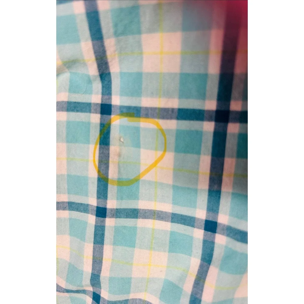 Columbia Mens Plaid Button Down Shirt XL Long Sleeve Teal Blue Cotton Casual